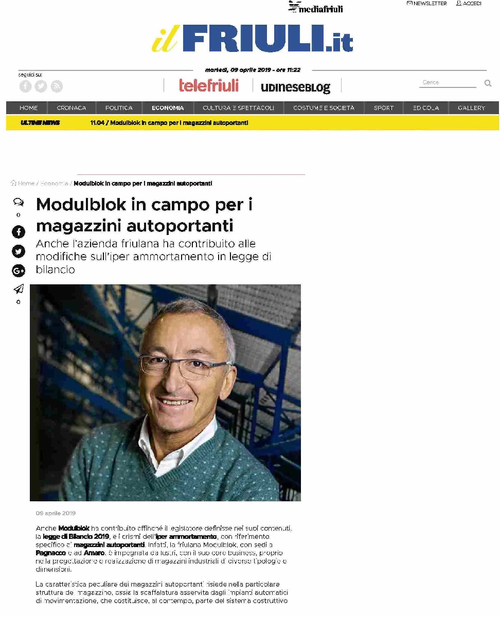 Articolo Modulblok Il Friuli